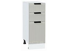 Шкаф нижний с 3-мя ящиками Евро Лайн Агат / Белый 816*300*478