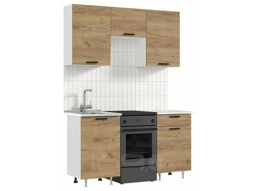 Кухонный гарнитур Рио дуб крафт 2140x1500x600 фото 2