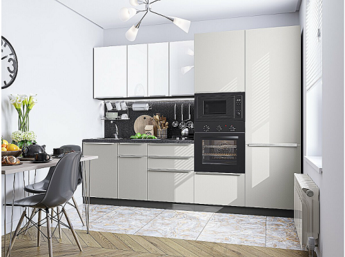 Модульный кухонный гарнитур Фьюжн-07 angel, silky light grey 2140x2700x600