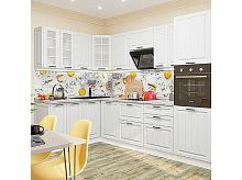 Модульный кухонный гарнитур Прага-03 белое дерево 2140x1600/2800x600