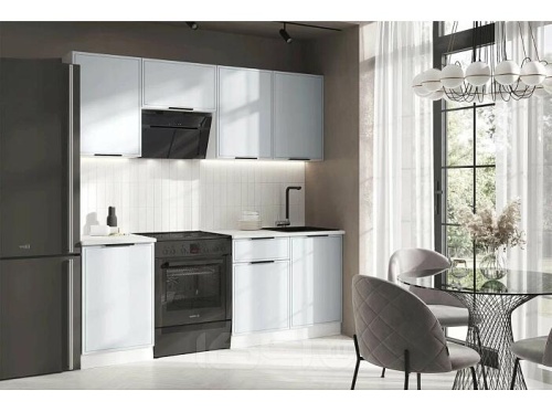 Кухонный гарнитур Николь браш деним блю 2150x2100x600