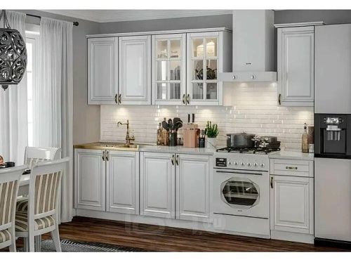 Кухонный гарнитур Престиж жемчуг шервуд 2140x2000x600