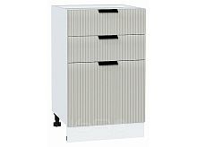 Шкаф нижний с 3-мя ящиками Евро Лайн Агат / Белый 816*500*478