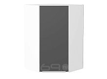 Шкаф верхний угловой Фьюжн Stormy Silk/Белый 920*600*600