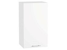 Шкаф верхний с 1-ой дверцей Валерия-М В 400 Белый глянец-Белый