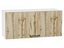 Шкаф верхний горизонтальный Флэт Wotan Oak 2S/Белый 358*800*318