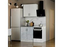 Кухонный гарнитур Уют белый, бетон 2155x800x600