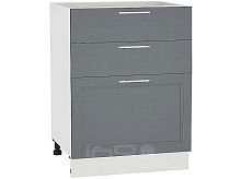 Шкаф нижний с 3-мя ящиками Сканди Н 603 Graphite Softwood-Белый