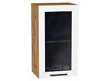 Шкаф верхний с 1-ой остекленной дверцей Глетчер Айленд Силк Дуб Вотан 716*400*318