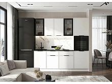 Кухонный гарнитур Николь холст белый 2140x2200x600