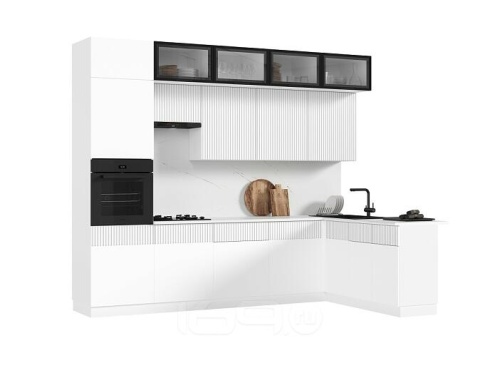 Кухонный гарнитур Оливия белый снег софт 2500x3000x600 фото 2