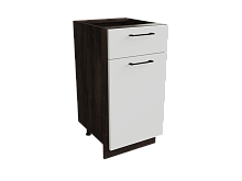 Шкаф Н401 с 1-ой дверью и ящиком Мемфис ДБК/БЕЛ/СОФТ Ф21