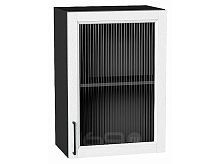 Шкаф верхний с 1-ой остекленной дверцей Сканди White Silkwood/Graphite 716*500*320