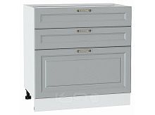 Шкаф нижний с 3-мя ящиками Ницца Графит/Белый 816*800*478