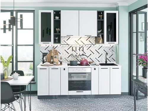 Модульный кухонный гарнитур Глетчер-01 айленд силк 2340x2200x600