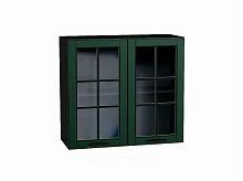 Шкаф верхний с 2-мя остекленными дверцами Дублин Special Green/Graphite 716*800*318