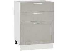 Шкаф нижний с 3-мя ящиками Сканди Н 603 Grey Softwood-Белый