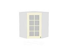 Шкаф верхний угловой остекленный Прованс ВУ 599 Ваниль-Белый