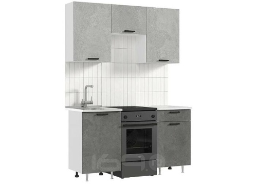 Кухонный гарнитур Рио бетон светлый, бетон темный 2140x1500x600 фото 2