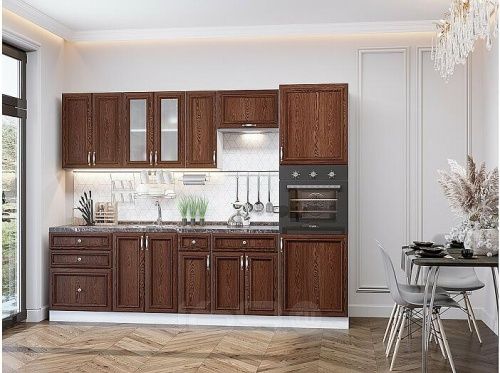 Модульный кухонный гарнитур Шале-02 brown dreamline 2140x2700x600