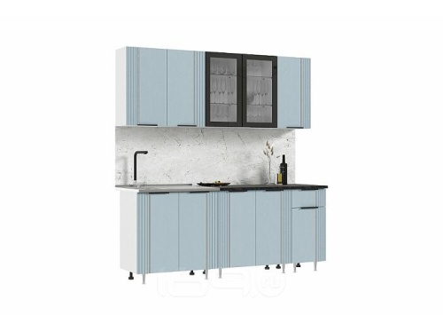 Кухонный гарнитур Виктория пластер скай 2014x2000x600 фото 2