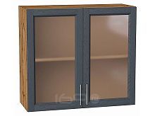 Шкаф верхний с 2-мя остекленными дверцами Сканди Graphite Softwood Дуб Вотан 716*800*320