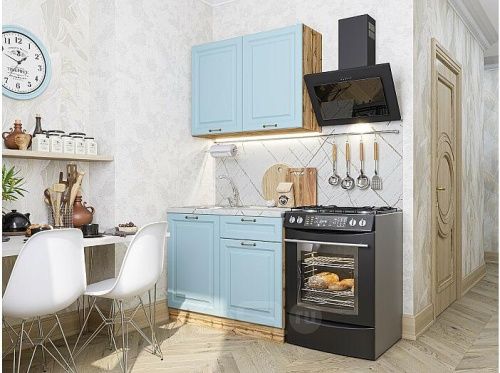 Модульный кухонный гарнитур Ницца-05 голубой 2140x1000x600