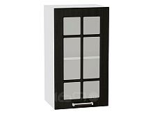 Шкаф верхний с 1-ой остекленной дверцей Прага В 400 Венге Премиум-Белый