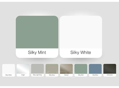 Модульный кухонный гарнитур Фьюжн-07 silky mint, silky white 2140x2700x600 фото 3