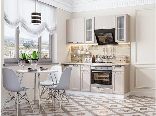 Модульный кухонный гарнитур Барселона-01 кашемир 2140x1800x600