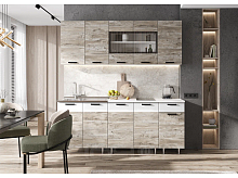 Кухонный гарнитур Рио белый, юкон 2140x2000x600