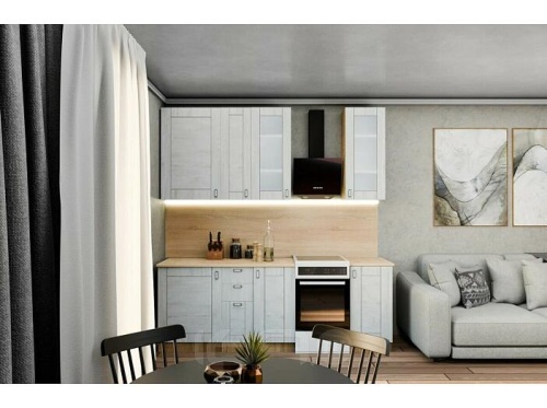 Модульный кухонный гарнитур Лофт nordic oak 2330x1700x600 фото 2