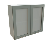 Шкаф В800 с 2-мя дверцами со стеклом Валерия-М БЕЛ/ЛАГУНА/СОФТ Ф55