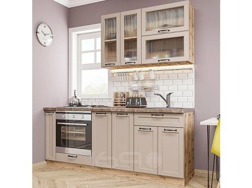 Модульный кухонный гарнитур Барселона-03 кашемир 2140x2000x600