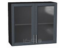 Шкаф верхний с 2-мя остекленными дверцами Сканди Graphite Softwood Graphite 716*800*320