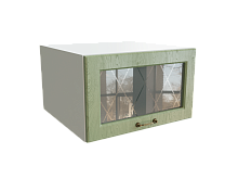 Шкаф ВГ610 верхний горизонтальный со стеклом Ницца БЕЛ/ДУБ/ОЛИВ Ф86