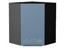 Шкаф верхний угловой Фьюжн Silky Blue Graphite 716*600*600
