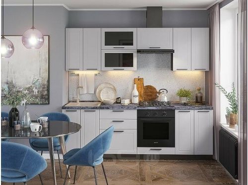 Модульный кухонный гарнитур Глетчер-02 гейнсборо силк 2140x2400x600