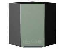 Шкаф верхний угловой Фьюжн Silky Mint Graphite 716*600*600