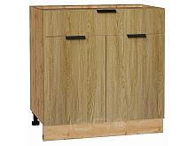 Шкаф нижний с 2-мя дверцами и ящиком Евро Дуб песочный/Дуб Вотан 816*800*478