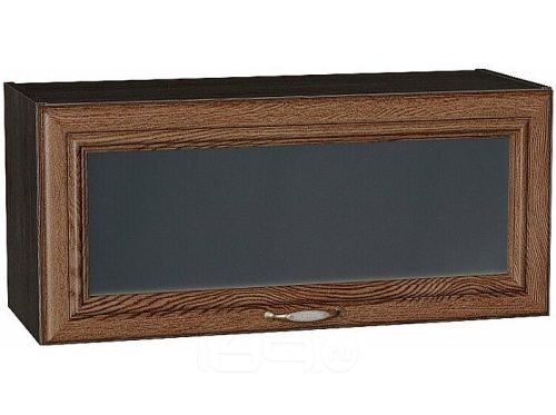 Шкаф верхний горизонтальный остекленный Шале Brown Dreamline