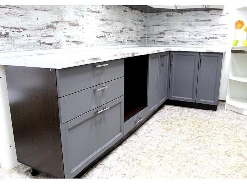 Модульный кухонный гарнитур Сканди-01 Graphite Softwood/Белый | 220 см фото 5