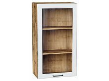 Шкаф верхний с 1-ой остекленной дверцей Барселона Белый Дуб Вотан 920*500*324