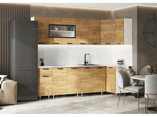 Кухонный гарнитур Рио дуб крафт 2140x2600/1000x600