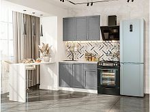 Модульный кухонный гарнитур Сканди-05 grey softwood 2140x1200x600