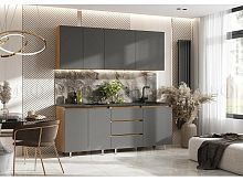 Кухонный гарнитур Челси графит 2140x2000x600