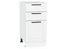 Шкаф нижний с 3-мя ящиками Глетчер Айленд Силк Белый 816*400*478