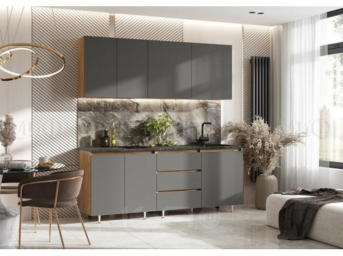 Кухонный гарнитур Челси графит 2140x2000x600