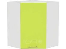 Шкаф верхний угловой Валерия-М ВУ 599 Лайм глянец-Белый