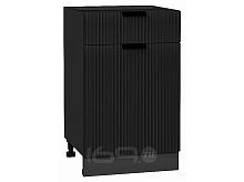 Шкаф нижний с 1-ой дверцей и ящиком Евро Лайн Антрацит / Graphite 816*500*478